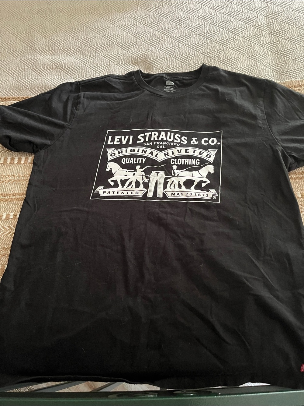Levi's Black Short Sleeve Tee with White Logo Panel
